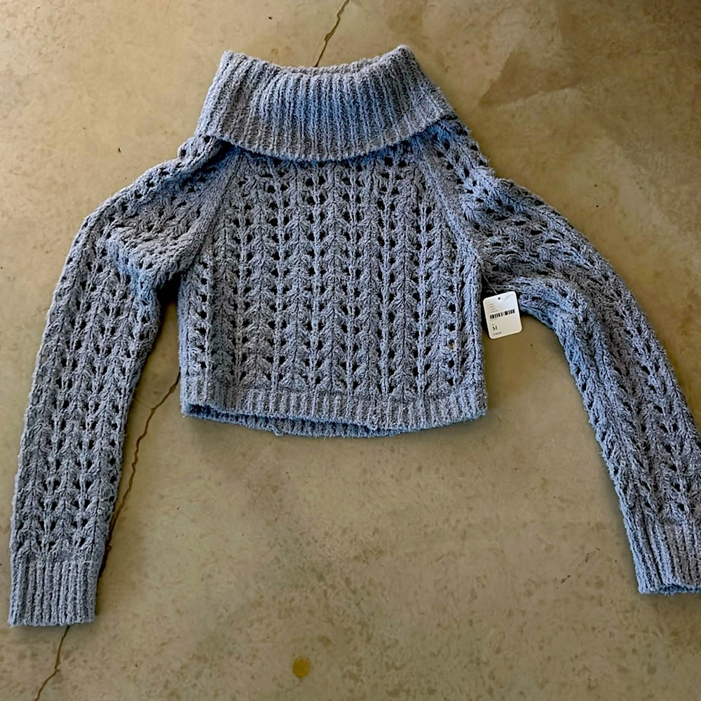 Light blue crop comfy sweater.